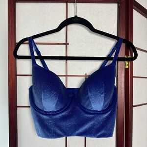Victoria’s Secret blue sparkle velvet bustier